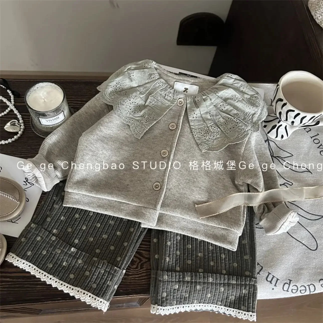 Girls Autumn Clothes Set 2024 New Korean Style Children Clothes Baby Girls Simple and Comfortable Two-Piece Korean Clothes