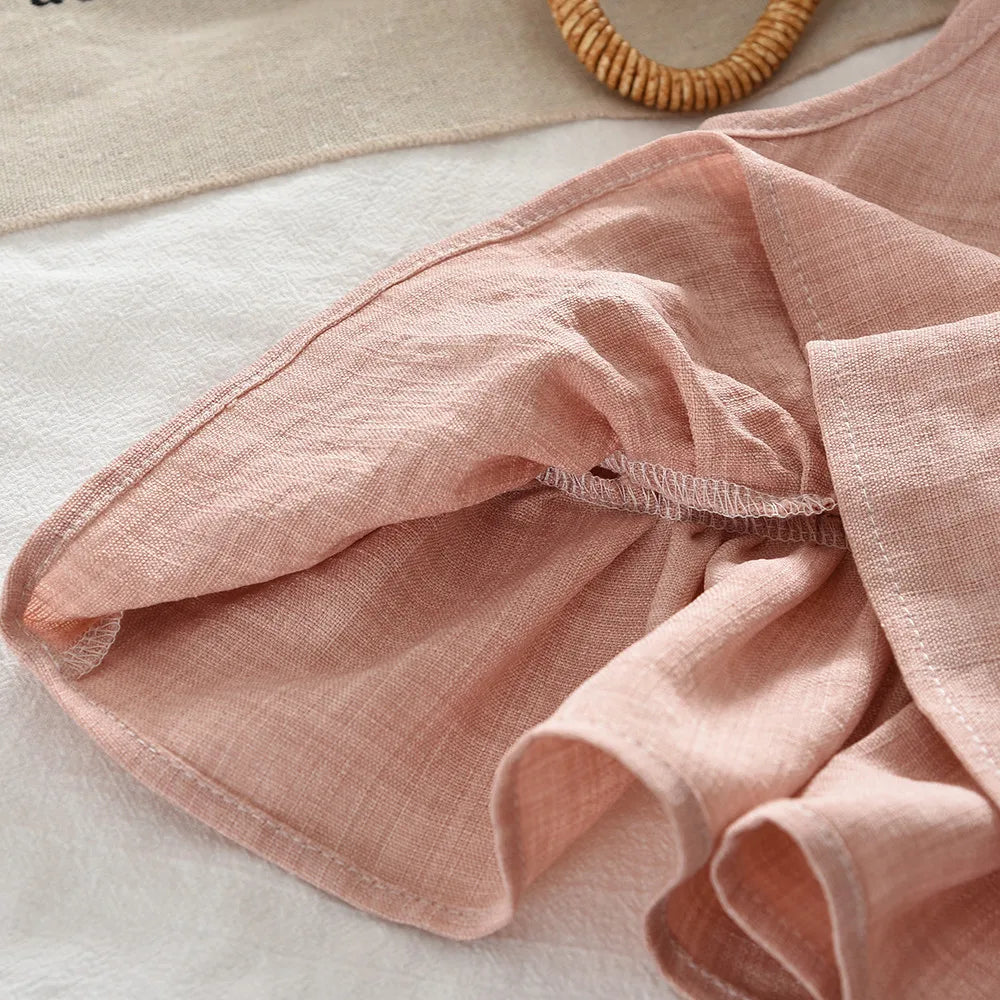 Pink Lace Sleeveless Pullover & wide Leg Pants Two-piece set